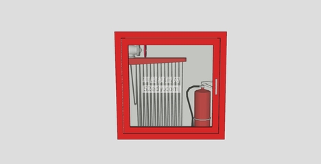 消防栓箱室内灭火器SU模型